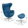 Fauteuil Design Oeuf avec Repose-Pieds - Revêtement en Similicuir - Brave image 7