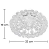 Lampe de plafond - Monture encastrée à boules de verre - 35cm - Savoni image 7