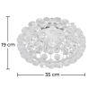 Lampe de plafond - Monture encastrée à boules de verre - 35cm - Savoni image 7
