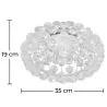 Lampe de plafond - Monture encastrée à boules de verre - 35cm - Savoni image 7