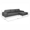 Chaise longue avec 5 places - Tissu d'ameublement - Yomy image 7