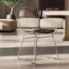 Chaise de salle à manger en acier – Design en grille avec coussin – Lived image 7