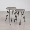 Ensemble de 2 tables d'appoint - Design industriel - Bois et métal - Hairpin image 9