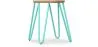 Tabouret de bar rond - design industriel - bois et acier - 44cm - Hairpin image 9