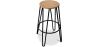 Tabouret rond - Design industriel - Bois et métal - 66cm - Hairpin image 9