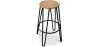 Tabouret rond - Design industriel - Bois et métal - 66cm - Hairpin image 9