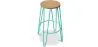 Tabouret rond - Design industriel - Bois et métal - 66cm - Hairpin image 9