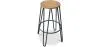 Tabouret rond - Design industriel - Bois et métal - 66cm - Hairpin image 9