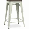 Tabouret de Bar - Design Industriel - Bois et Acier - 60cm -Stylix image 9