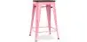 Tabouret de Bar - Design Industriel - Bois et Acier - 60cm -Stylix image 9
