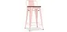 Tabouret de bar design industriel avec dossier - Bois et acier - 60 cm - Stylix image 9