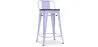 Tabouret de bar design industriel avec dossier - Bois et acier - 60 cm - Stylix image 9