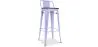 Tabouret de bar design industriel avec dossier - Bois et acier - 76cm - Stylix image 9