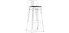 Tabouret de bar avec dossier - Design industriel - Bois et acier - 76cm - Stylix image 9