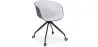 Chaise de bureau tapissée avec accoudoirs - Chaise de bureau à roulettes - Noir et blanc - Jodie image 9