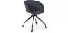Chaise de bureau tapissée avec accoudoirs - Chaise de bureau à roulettes - Noir et blanc - Jodie image 9