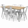 Pack Table à Manger - Design Industriel 150cm + Pack de 6 Chaises à Manger - Design Industriel - Hairpin Stylix image 9