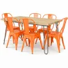 Pack Table à Manger - Design Industriel 150cm + Pack de 6 Chaises à Manger - Design Industriel - Hairpin Stylix image 9