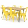 Pack Table à Manger - Design Industriel 150cm + Pack de 6 Chaises à Manger - Design Industriel - Hairpin Stylix image 9
