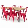 Pack Table à Manger - Design Industriel 150cm + Pack de 6 Chaises à Manger - Design Industriel - Hairpin Stylix image 9