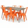 Pack Table à manger - Design industriel 150cm + Pack de 6 chaises à manger - Design industriel - Hairpin Stylix image 9