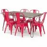 Pack Table à manger - Design industriel 150cm + Pack de 6 chaises à manger - Design industriel - Hairpin Stylix image 9