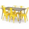 Pack Table à manger - Design industriel 150cm + Pack de 6 chaises à manger - Design industriel - Hairpin Stylix image 9