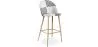 Tabouret Tapissé Patchwork - Style Scandinave - Noir et Blanc - Evelyne image 9