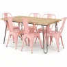 Pack Table à Manger - Design Industriel 150cm + Pack de 6 Chaises à Manger - Design Industriel - Hairpin Stylix image 9