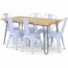 Pack Table à Manger - Design Industriel 150cm + Pack de 6 Chaises à Manger - Design Industriel - Hairpin Stylix image 9