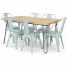 Pack Table à Manger - Design Industriel 150cm + Pack de 6 Chaises à Manger - Design Industriel - Hairpin Stylix image 9