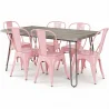 Pack Table à manger - Design industriel 150cm + Pack de 6 chaises à manger - Design industriel - Hairpin Stylix image 9
