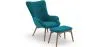 Fauteuil avec repose-pieds - Revêtu de velours - Style scandinave - Huda image 9