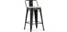 Tabouret de bar avec dossier - Design industriel - Bois et acier - 60cm - Nouvelle édition - Stylix image 9