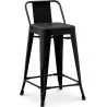 Tabouret de bar avec dossier - Design industriel - 60cm - Nouvelle édition - Stylix image 9