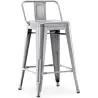 Tabouret de bar avec dossier - Design industriel - 60cm - Nouvelle édition - Stylix image 9