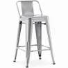 Tabouret de bar avec dossier - Design industriel - 60cm - Nouvelle édition - Stylix image 9