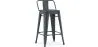 Tabouret de bar avec dossier - Design industriel - 60cm - Nouvelle édition - Stylix image 9