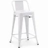 Tabouret de bar avec dossier - Design industriel - 60cm - Nouvelle édition - Stylix image 9