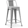 Tabouret de bar avec dossier - Design industriel - 60cm - Nouvelle édition - Stylix image 9