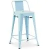 Tabouret de bar avec dossier - Design industriel - 60cm - Nouvelle édition - Stylix image 9