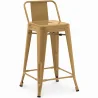 Tabouret de bar avec dossier - Design industriel - 60cm - Nouvelle édition - Stylix image 9