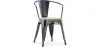 Chaise de salle à manger avec accoudoirs - Design industriel - Bois et acier - Nouvelle édition - Stylix image 9