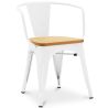 Chaise de salle à manger avec accoudoirs - Design industriel - Bois et acier - Nouvelle édition - Stylix image 9