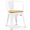 Chaise de salle à manger avec accoudoirs - Design industriel - Bois et acier - Nouvelle édition - Stylix image 9