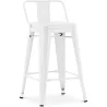 Tabouret de bar avec dossier design industriel - 60cm - Stylix image 9