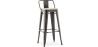 Tabouret de bar avec dossier - Design industriel - Bois et acier - 76cm - Nouvelle édition - Stylix image 9