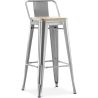 Tabouret de bar avec dossier - Design industriel - Bois et acier - 76cm - Nouvelle édition - Stylix image 9