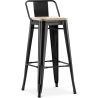 Tabouret de bar avec dossier - Design industriel - Bois et acier - 76cm - Nouvelle édition - Stylix image 9