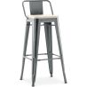 Tabouret de bar avec dossier - Design industriel - Bois et acier - 76cm - Nouvelle édition - Stylix image 9